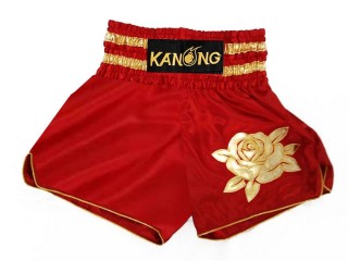 Kanong Naiset Muay Thai Shortsit : KNSWO-403-Punainen